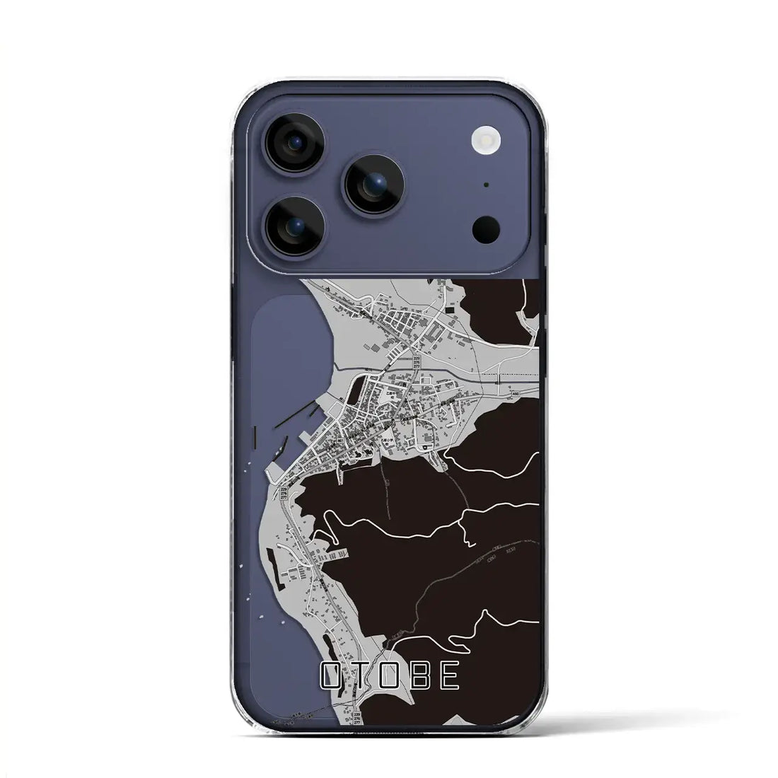 【乙部(北海道)】地図柄iPhoneケース(クリアタイプ)モノトーン・iPhone 17 Pro Max 用