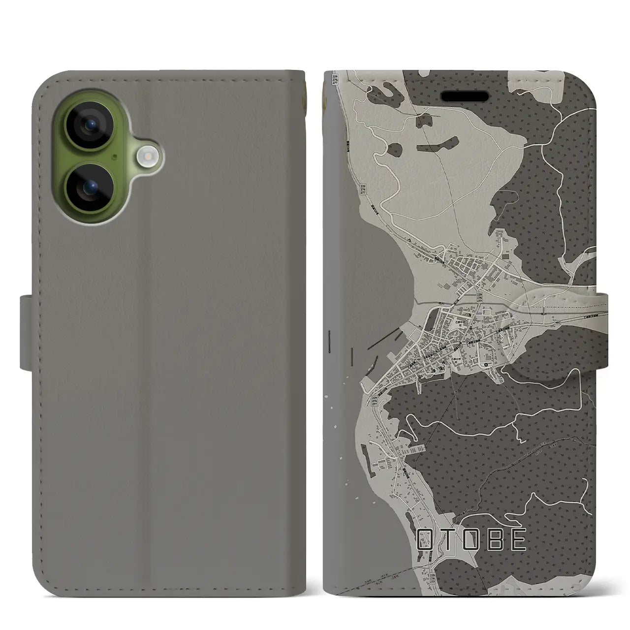 【乙部（北海道）】地図柄iPhoneケース（手帳タイプ）