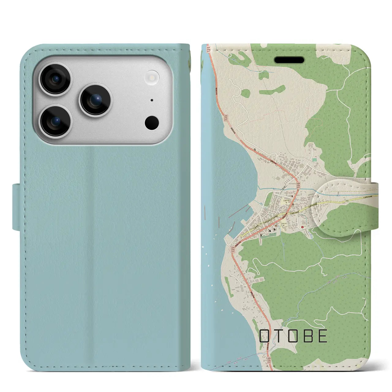 【乙部（北海道）】地図柄iPhoneケース（手帳タイプ）