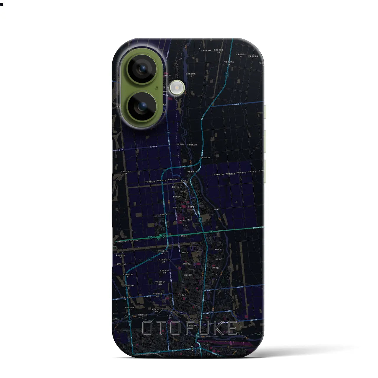 【音更（北海道）】地図柄iPhoneケース（バックカバータイプ）