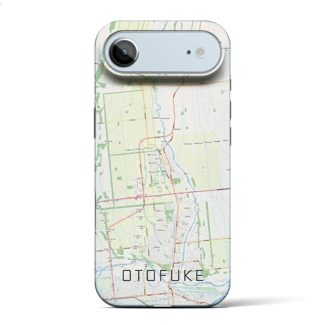 【音更（北海道）】地図柄iPhoneケース（バックカバータイプ）ナチュラル・iPhone 17 Pro Max 用