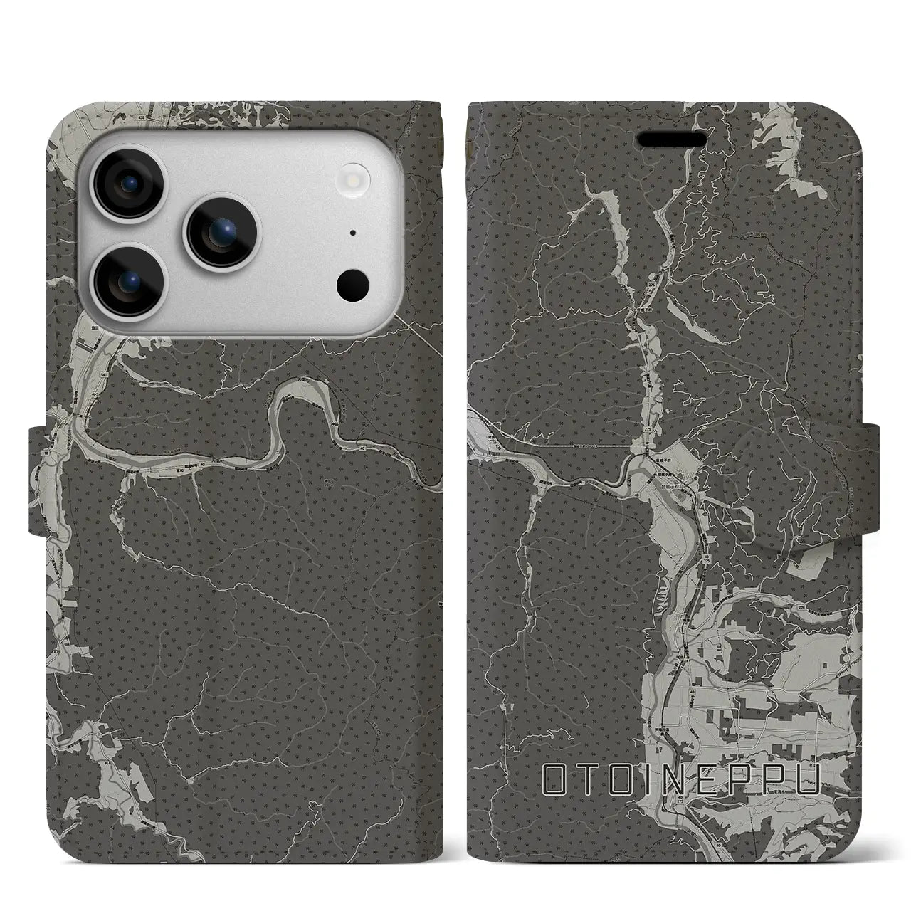 【音威子府（北海道）】地図柄iPhoneケース（手帳タイプ）