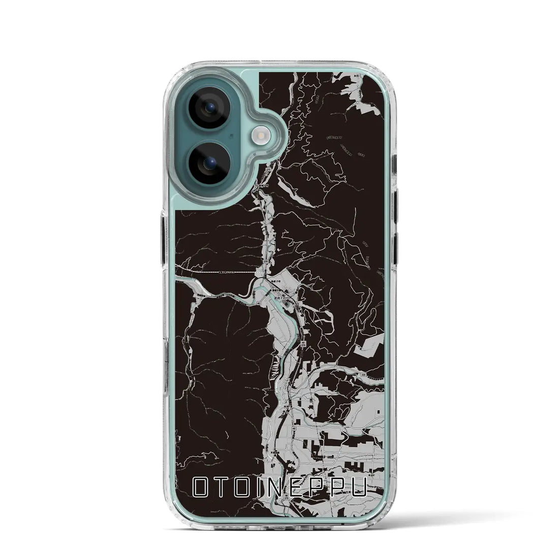 【音威子府（北海道）】地図柄iPhoneケース（MagSafeタイプ）モノトーン・iPhone 16 Pro 用