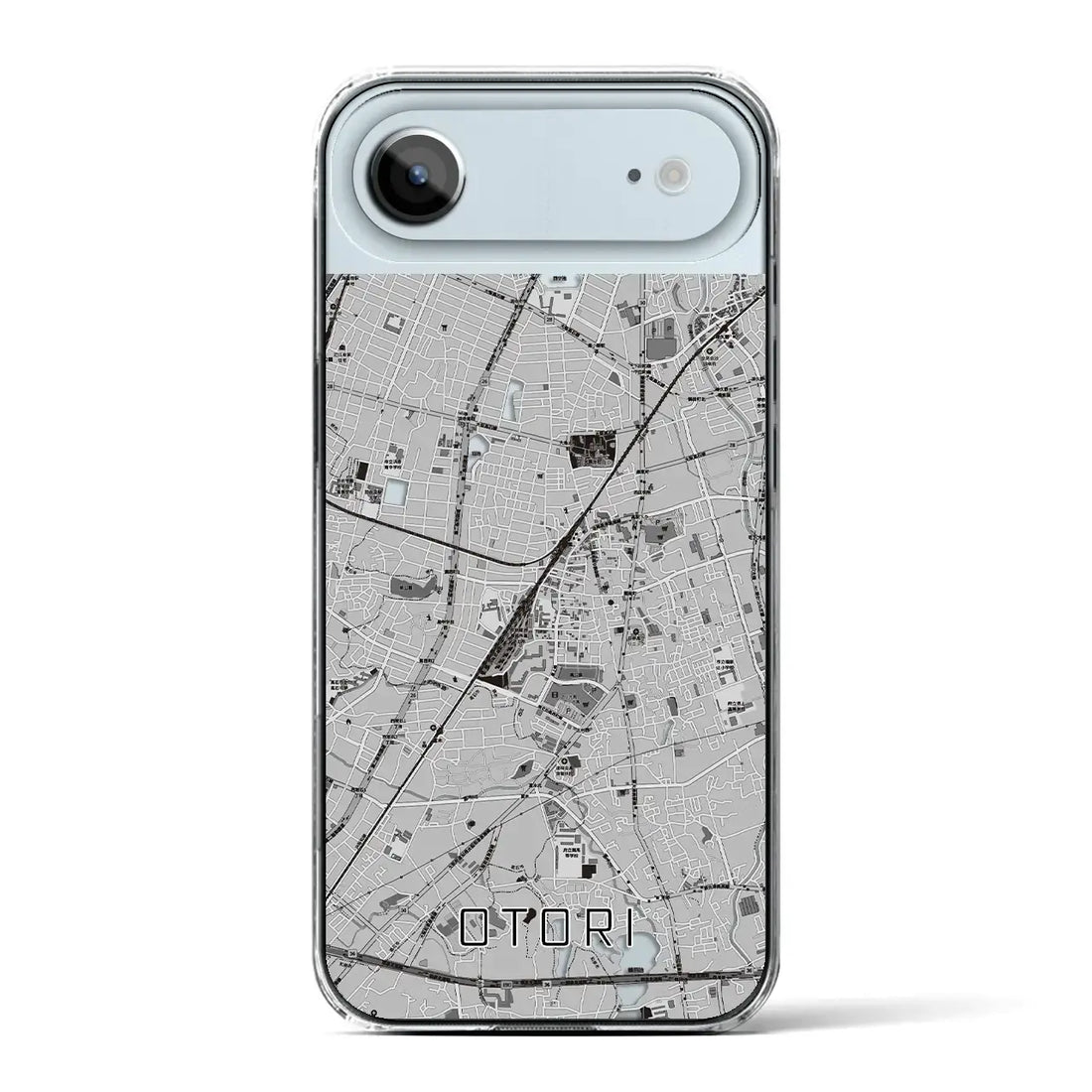 【鳳（大阪府）】地図柄iPhoneケース（クリアタイプ）モノトーン・iPhone 17 Pro Max 用