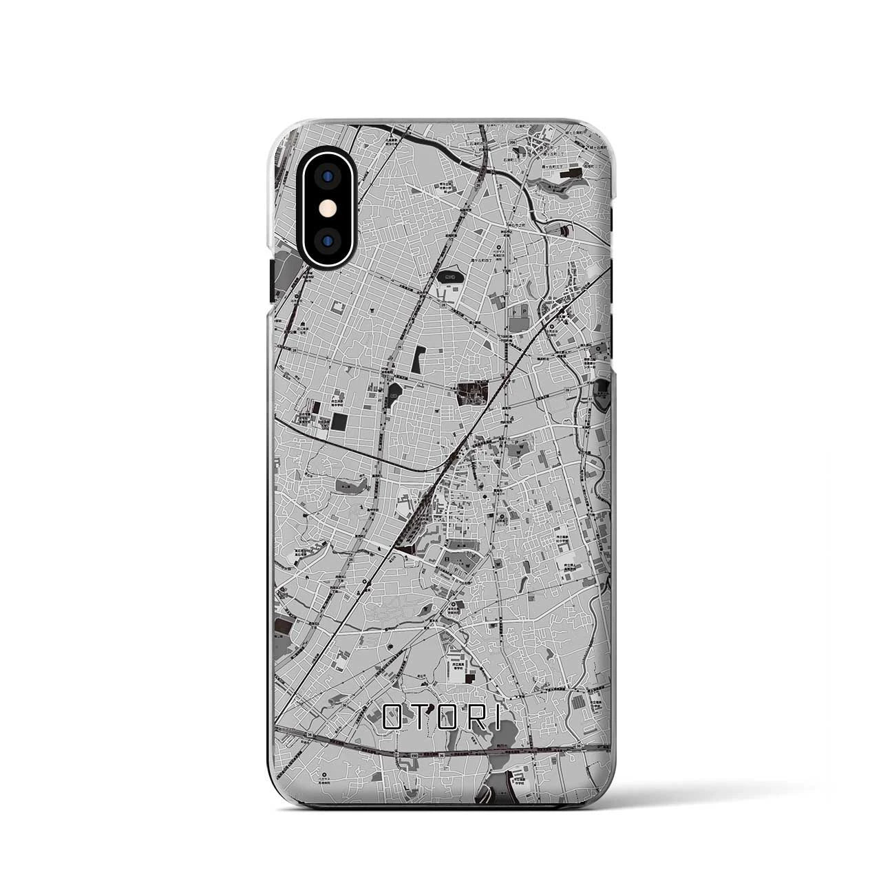 【鳳（大阪府）】地図柄iPhoneケース（クリアタイプ）モノトーン・iPhone XS / X 用