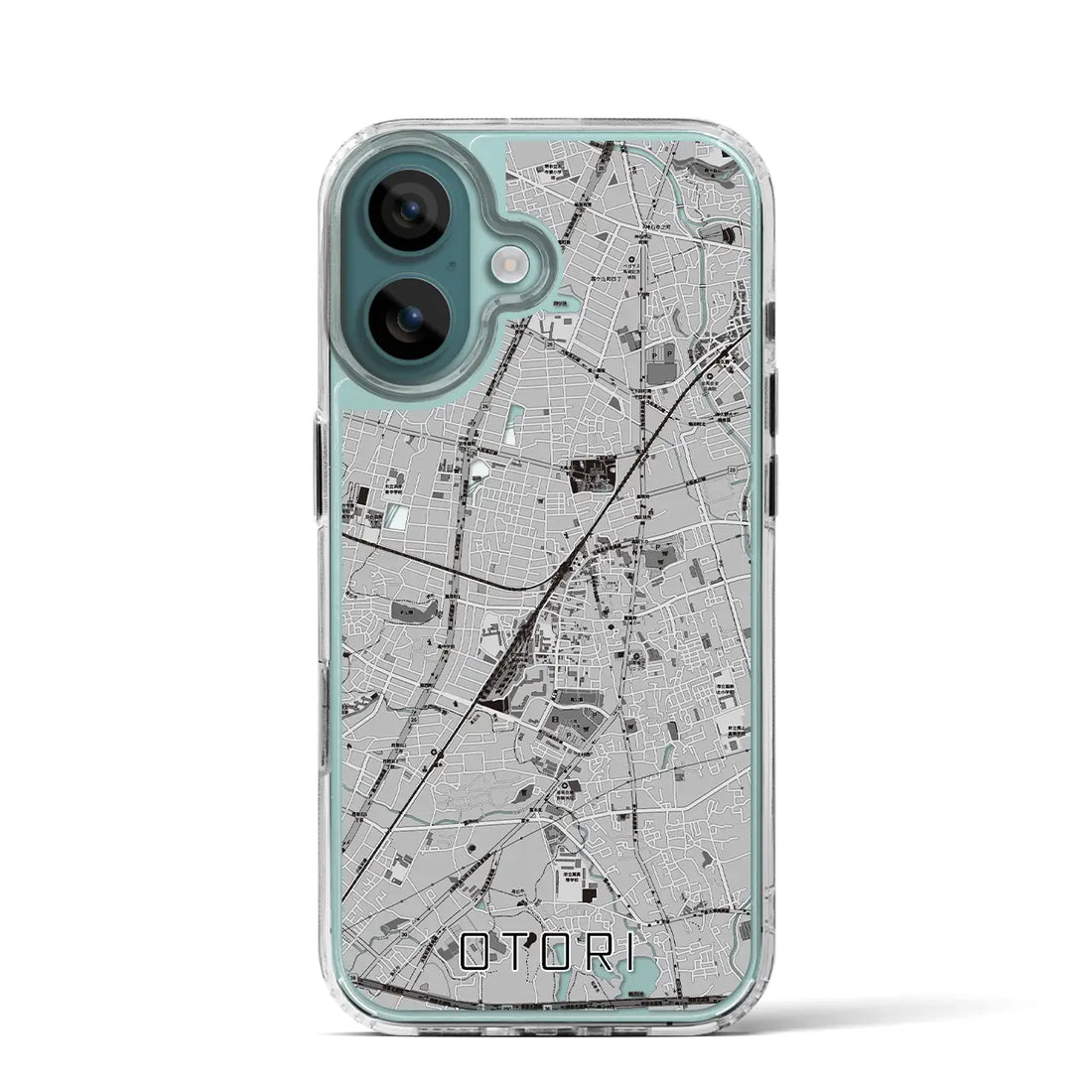 【鳳（大阪府）】地図柄iPhoneケース（MagSafeタイプ）モノトーン・iPhone 16 Pro 用