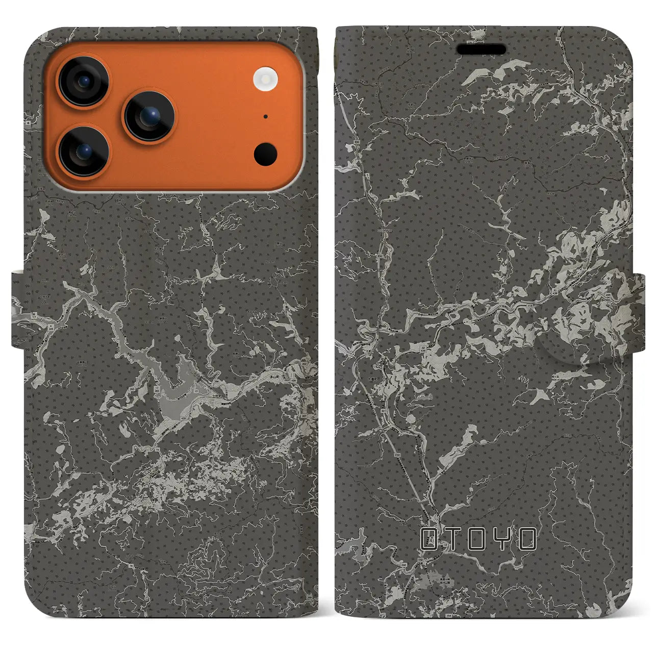 【大豊（高知県）】地図柄iPhoneケース（手帳タイプ）