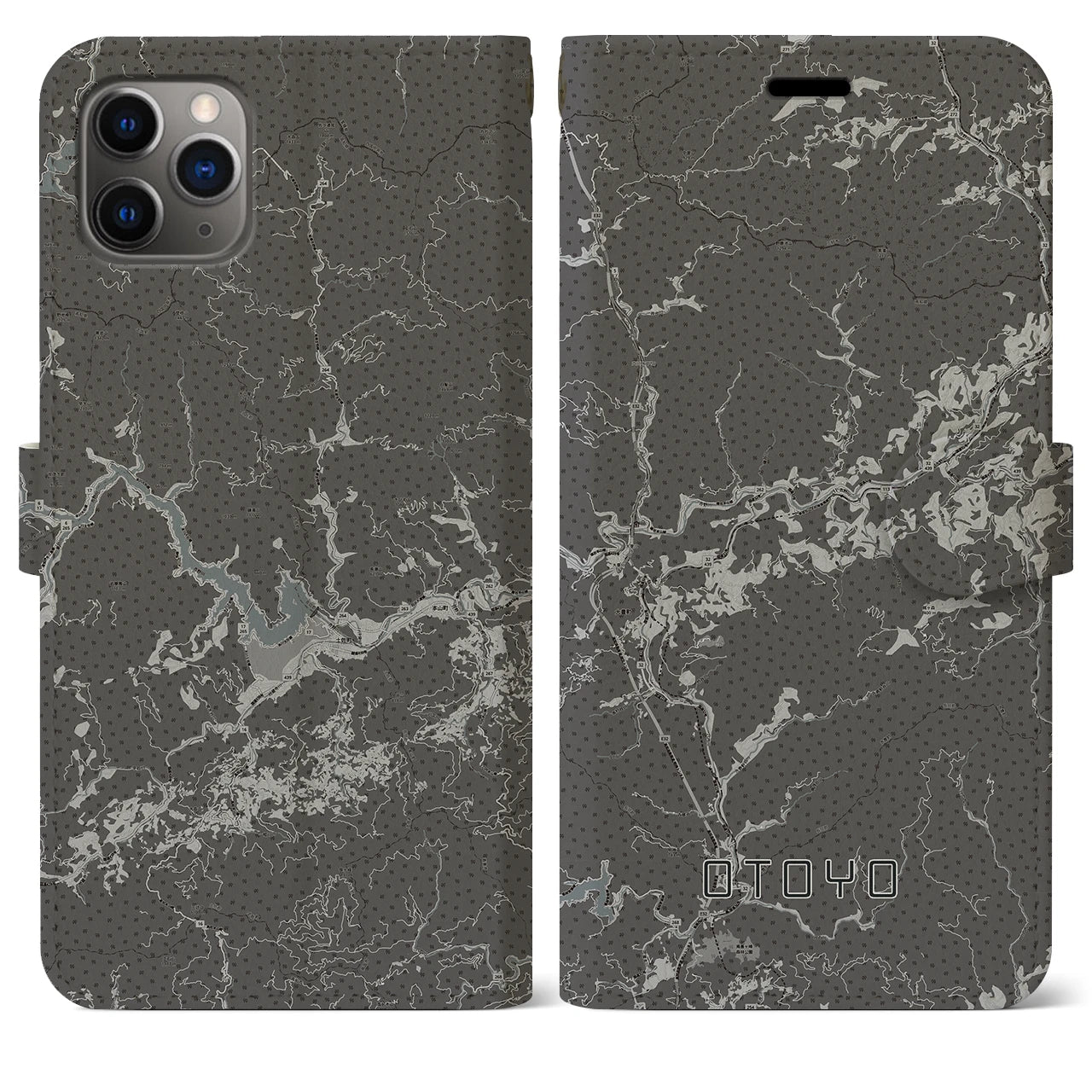 【大豊（高知県）】地図柄iPhoneケース（手帳タイプ）