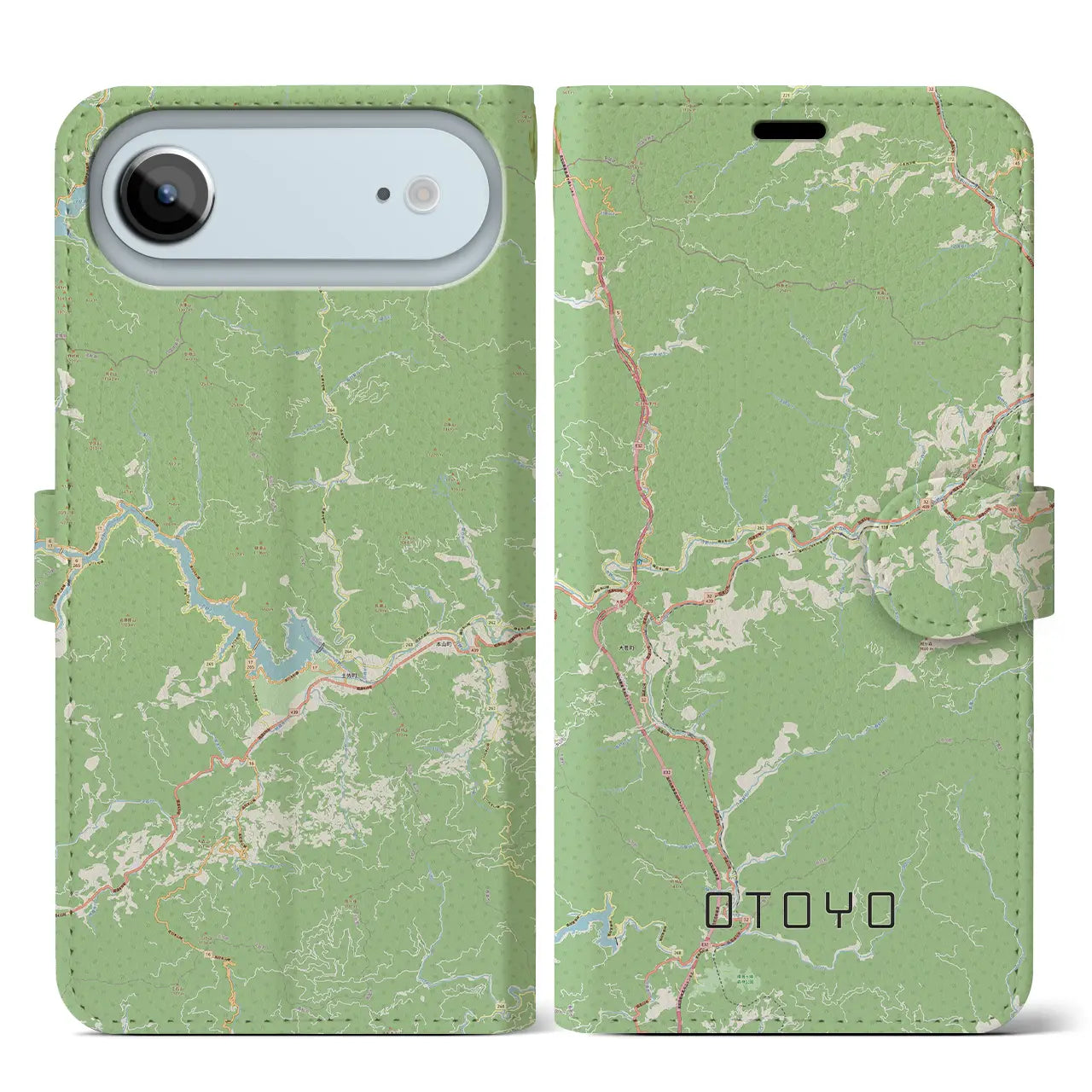 【大豊（高知県）】地図柄iPhoneケース（手帳タイプ）
