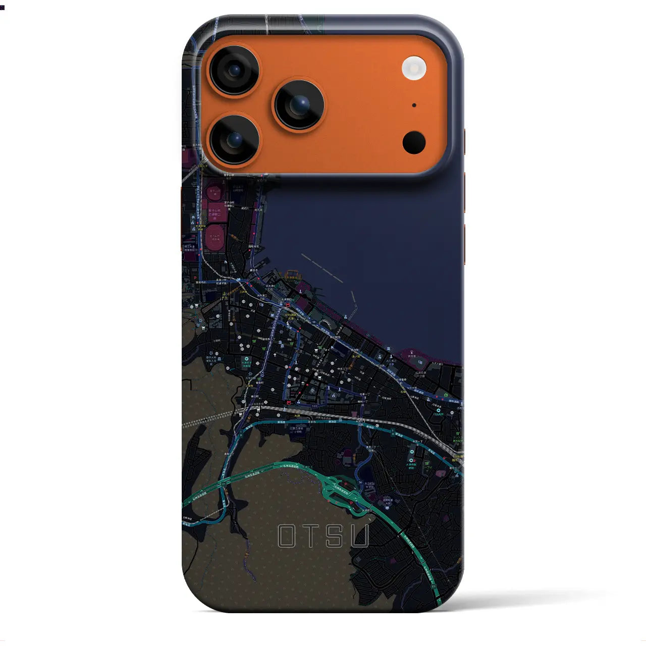 【大津（滋賀県）】地図柄iPhoneケース（バックカバータイプ）