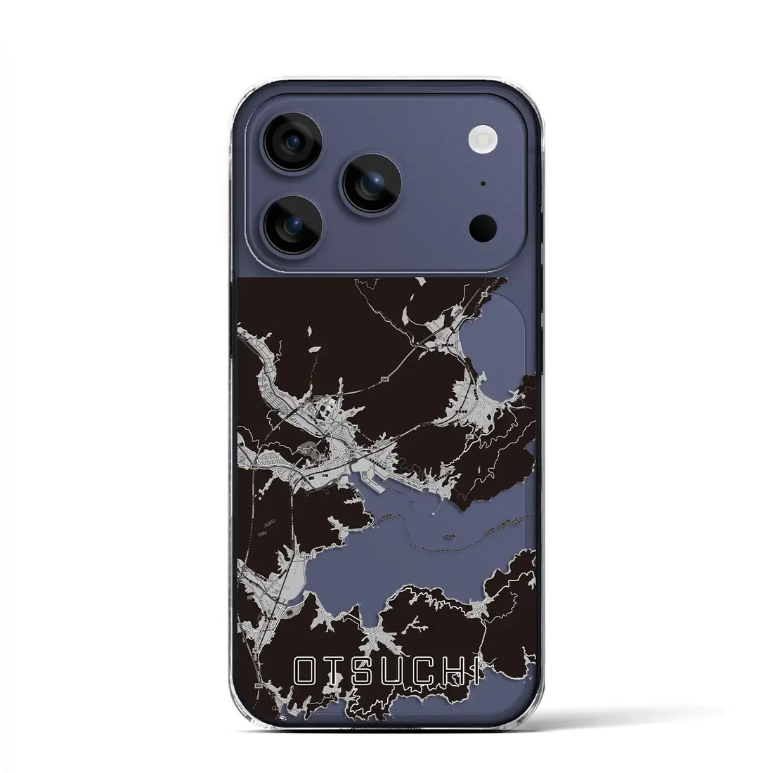 【大槌(岩手県)】地図柄iPhoneケース(クリアタイプ)モノトーン・iPhone 17 Pro Max 用