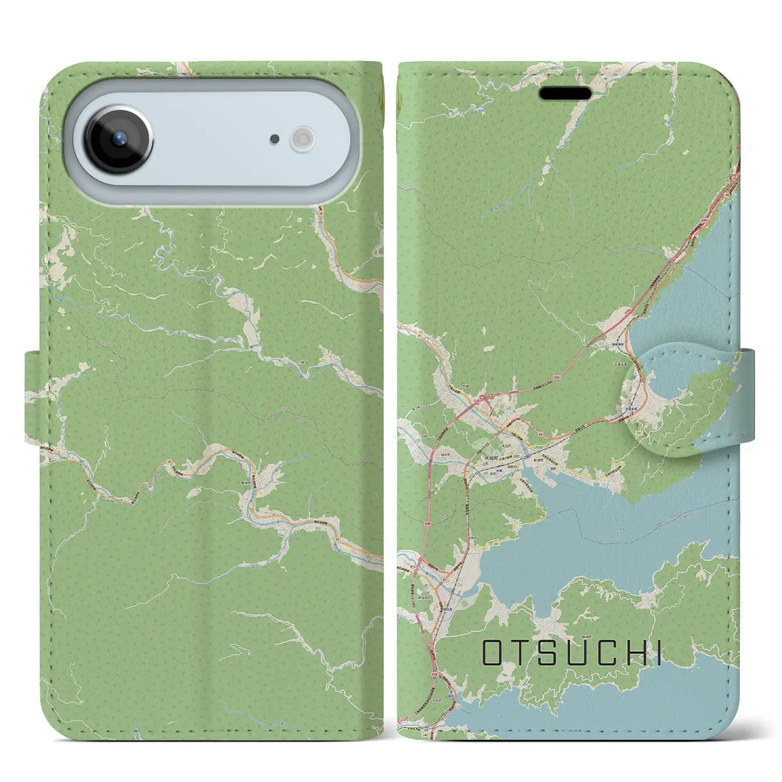 【大槌(岩手県)】地図柄iPhoneケース(手帳タイプ)モノトーン・iPhone 17 Pro Max 用