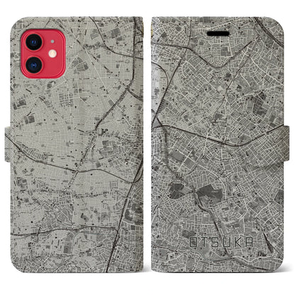【大塚（東京都）】地図柄iPhoneケース（手帳タイプ）モノトーン・iPhone 11 用