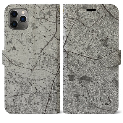 【大塚（東京都）】地図柄iPhoneケース（手帳タイプ）モノトーン・iPhone 11 Pro Max 用