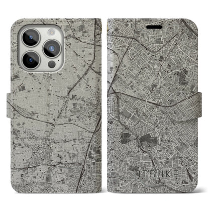 【大塚（東京都）】地図柄iPhoneケース（手帳タイプ）モノトーン・iPhone 15 Pro 用
