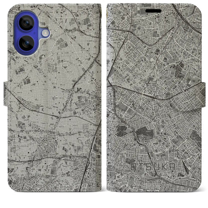 【大塚（東京都）】地図柄iPhoneケース（手帳タイプ）モノトーン・iPhone 16 Pro Max 用