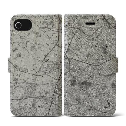 【大塚（東京都）】地図柄iPhoneケース（手帳タイプ）モノトーン・iPhone SE（第3 / 第2世代） / 8 / 7 / 6s / 6 用