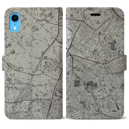 【大塚（東京都）】地図柄iPhoneケース（手帳タイプ）モノトーン・iPhone XR 用