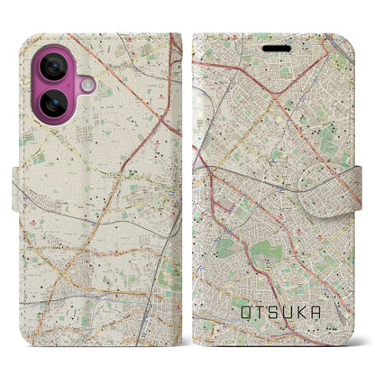【大塚（東京都）】地図柄iPhoneケース（手帳タイプ）ナチュラル・iPhone 16 Pro 用