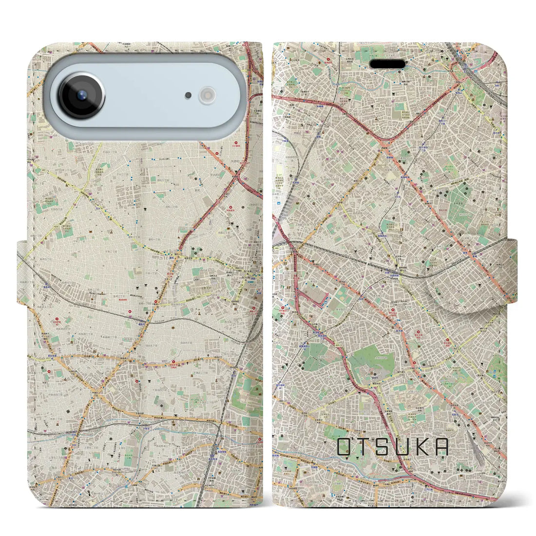 【大塚（東京都）】地図柄iPhoneケース（手帳タイプ）モノトーン・iPhone 17 Pro Max 用