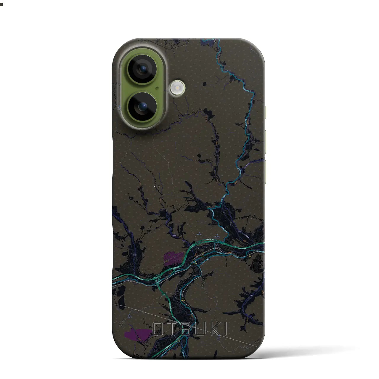 【大月（山梨県）】地図柄iPhoneケース（バックカバータイプ）