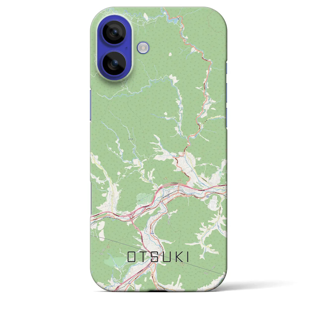 【大月(山梨県)】地図柄iPhoneケース(バックカバータイプ)ナチュラル・iPhone 16 Pro Max 用