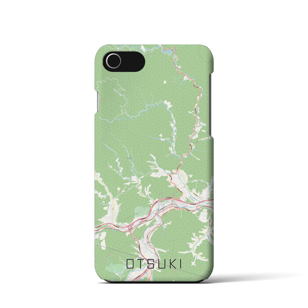 【大月（山梨県）】地図柄iPhoneケース（バックカバータイプ）