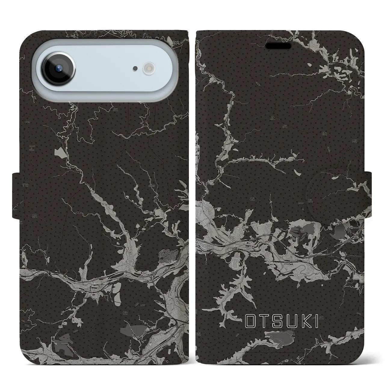 【大月（山梨県）】地図柄iPhoneケース（手帳タイプ）