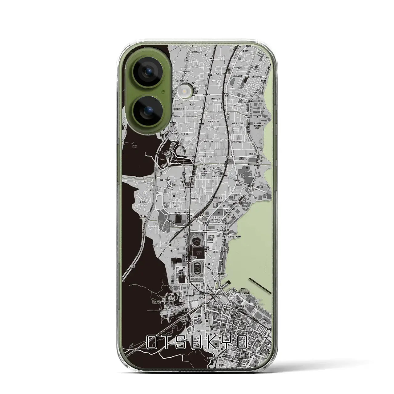 【大津京（滋賀県）】地図柄iPhoneケース（クリアタイプ）モノトーン・iPhone 17 Pro Max 用