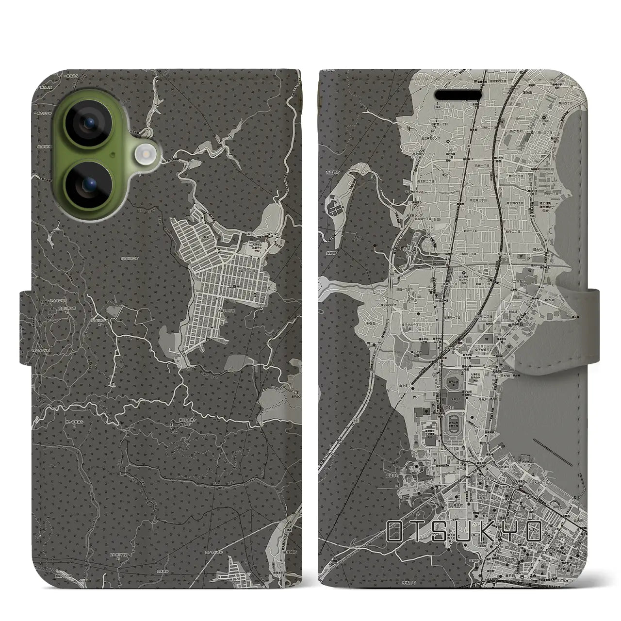 【大津京（滋賀県）】地図柄iPhoneケース（手帳タイプ）