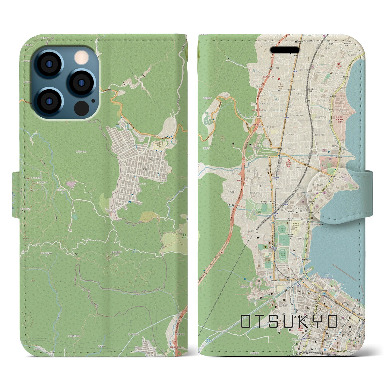 【大津京（滋賀県）】地図柄iPhoneケース（手帳タイプ）