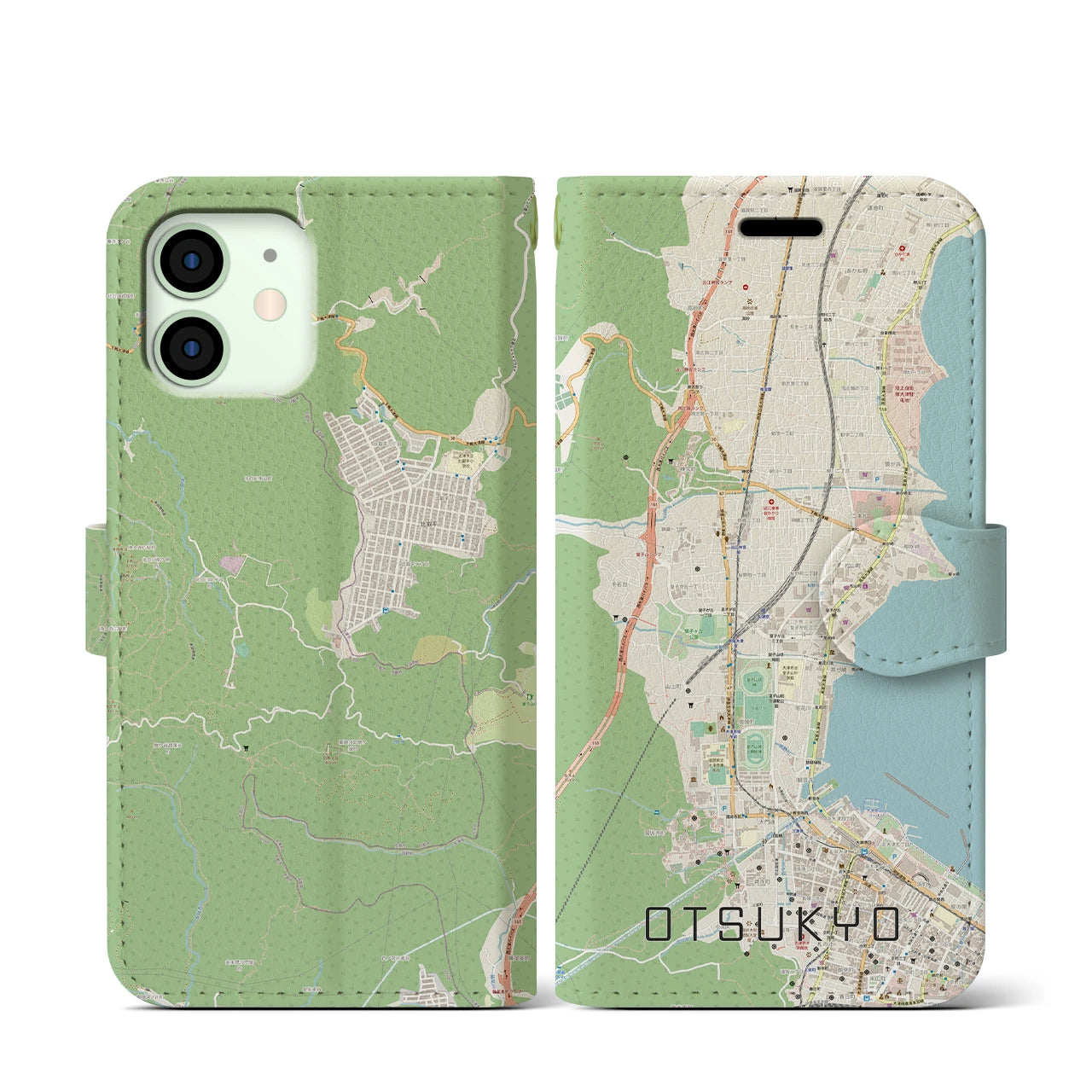 【大津京（滋賀県）】地図柄iPhoneケース（手帳タイプ）
