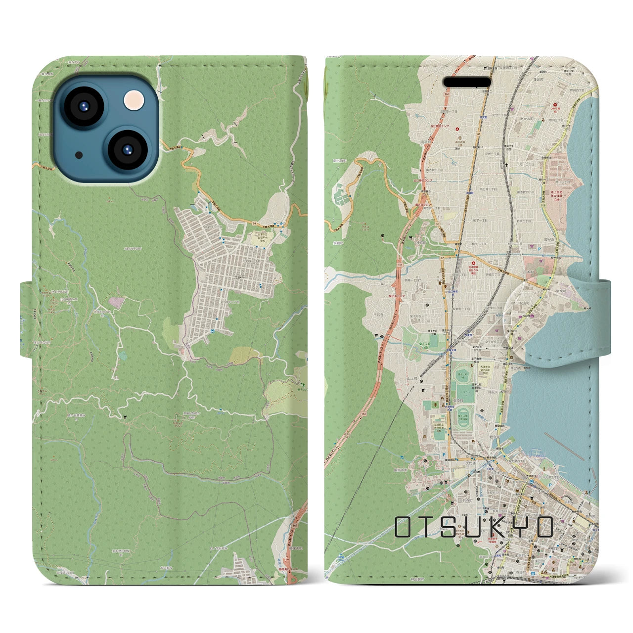 【大津京（滋賀県）】地図柄iPhoneケース（手帳タイプ）