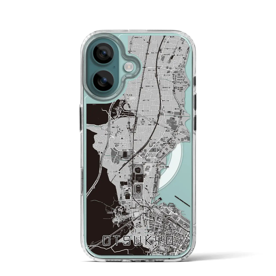 【大津京(滋賀県)】地図柄iPhoneケース(MagSafeタイプ)モノトーン・iPhone 16 Pro 用