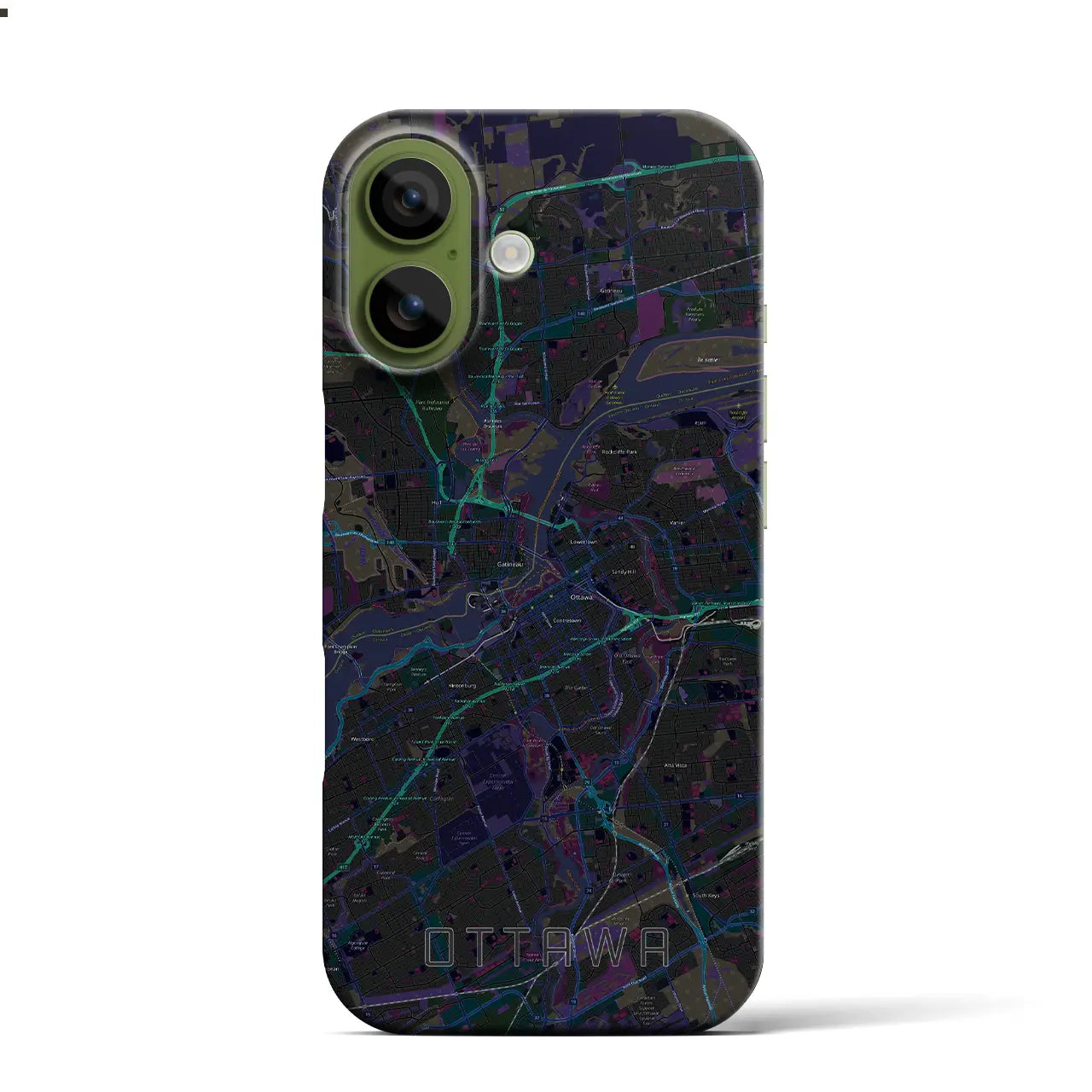 【オタワ（カナダ）】地図柄iPhoneケース（バックカバータイプ）