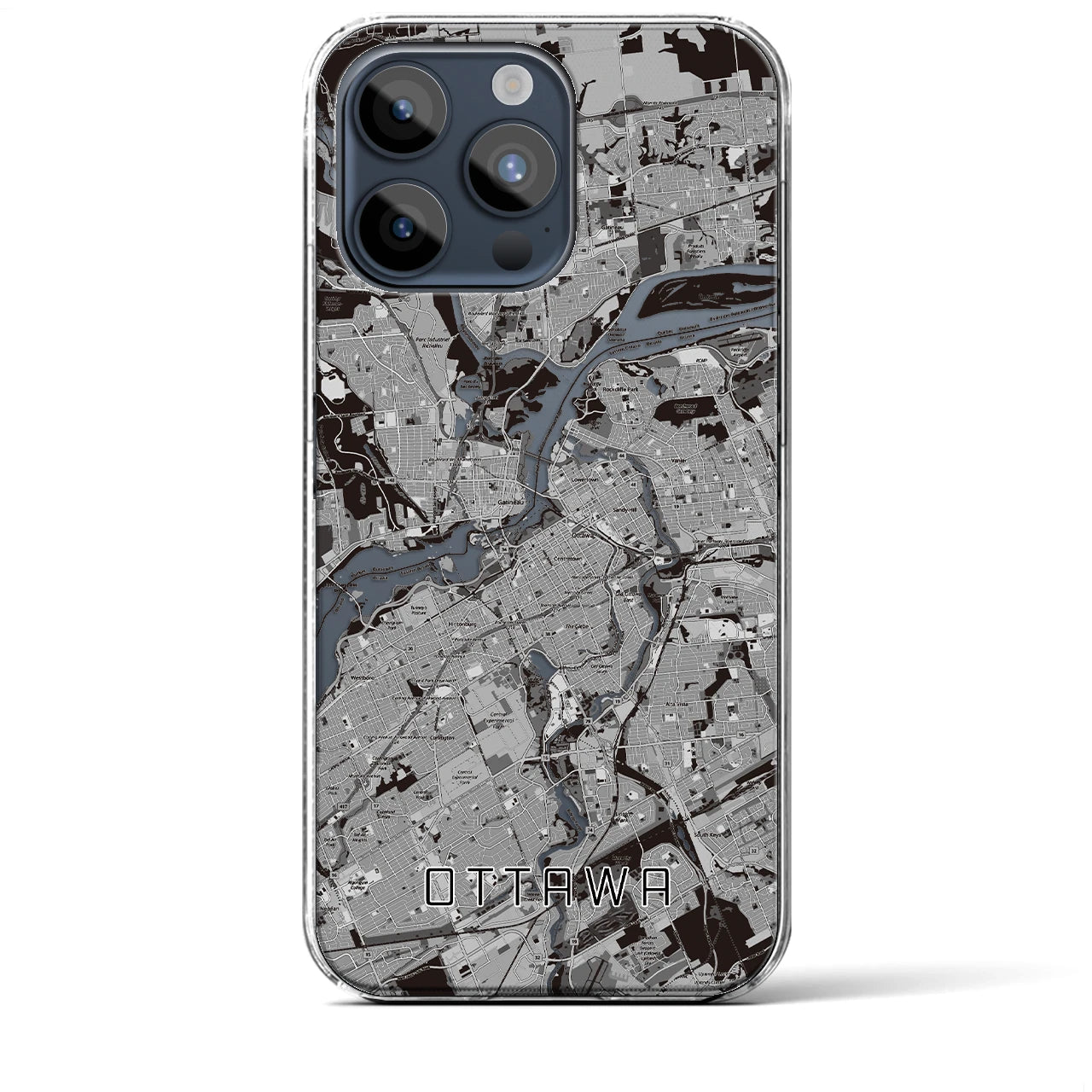 【オタワ（カナダ）】地図柄iPhoneケース（クリアタイプ）