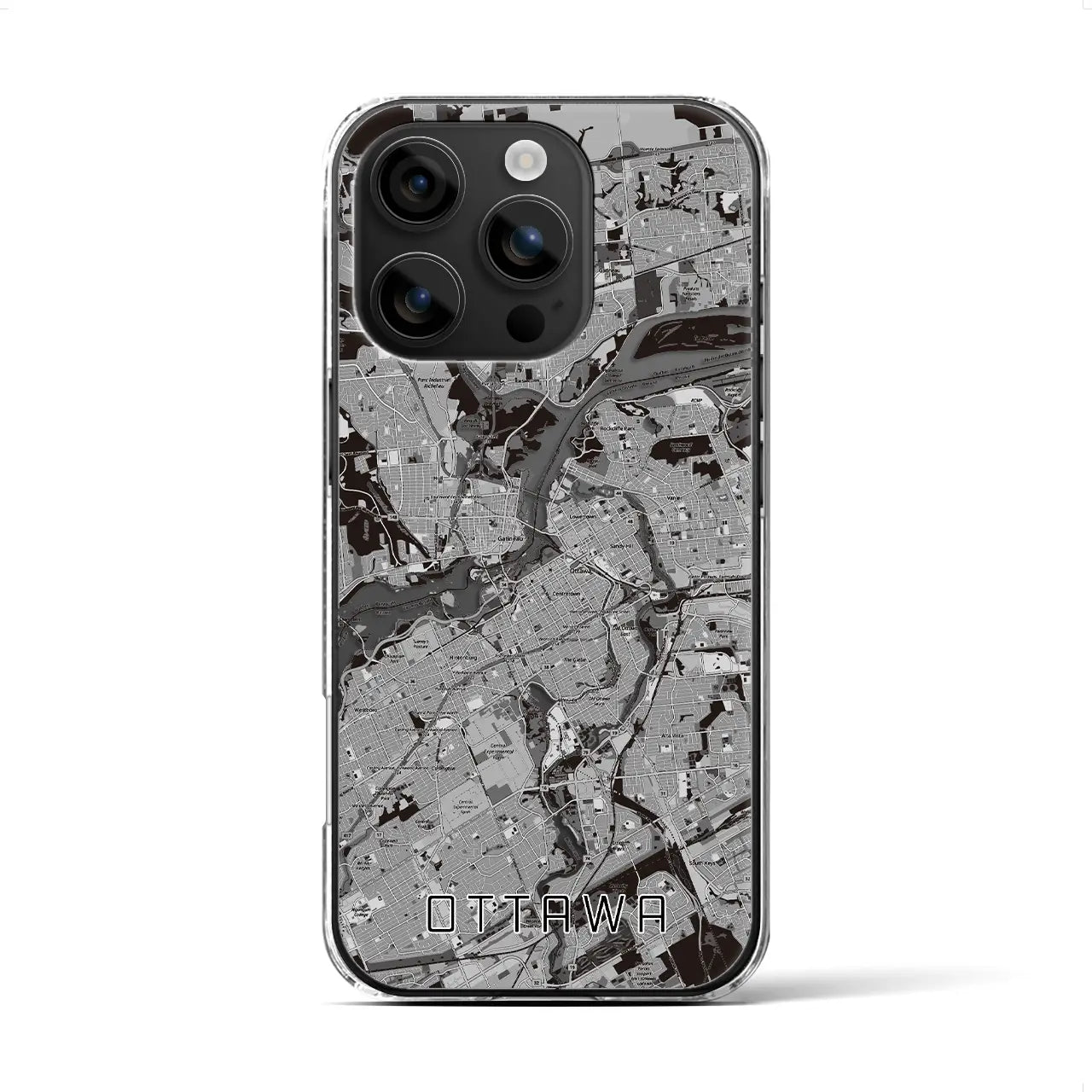 【オタワ（カナダ）】地図柄iPhoneケース（クリアタイプ）