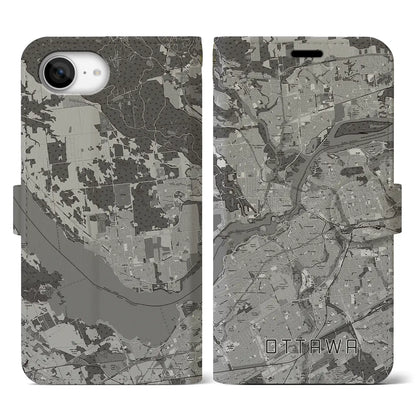 【オタワ（カナダ）】地図柄iPhoneケース（手帳タイプ）