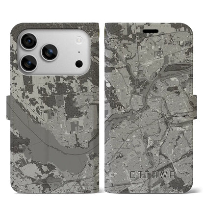 【オタワ（カナダ）】地図柄iPhoneケース（手帳タイプ）