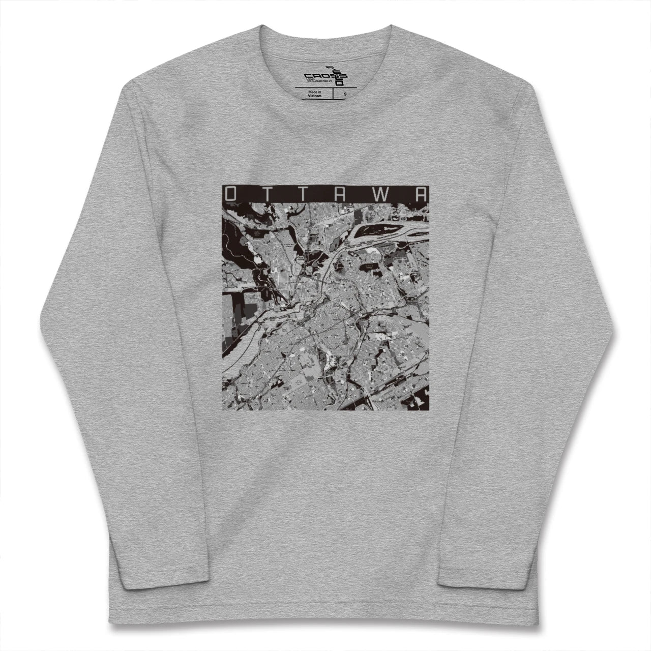 【オタワ（カナダ）】地図柄ロングスリーブTシャツ