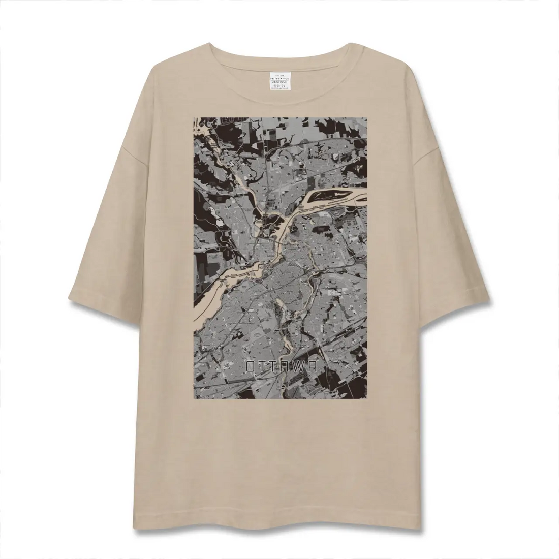 【オタワ（カナダ）】地図柄ビッグシルエットTシャツ