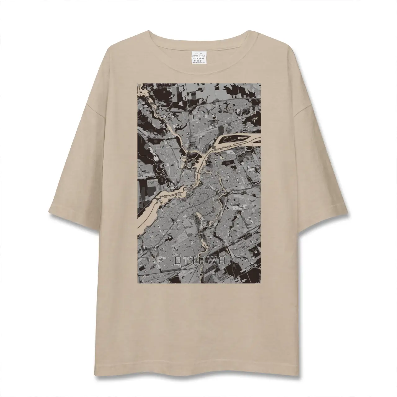 【オタワ（カナダ）】地図柄ビッグシルエットTシャツ