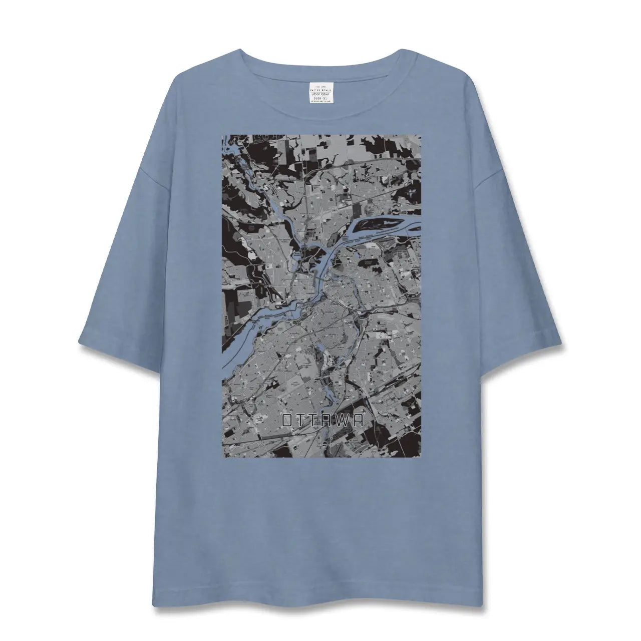 【オタワ（カナダ）】地図柄ビッグシルエットTシャツ