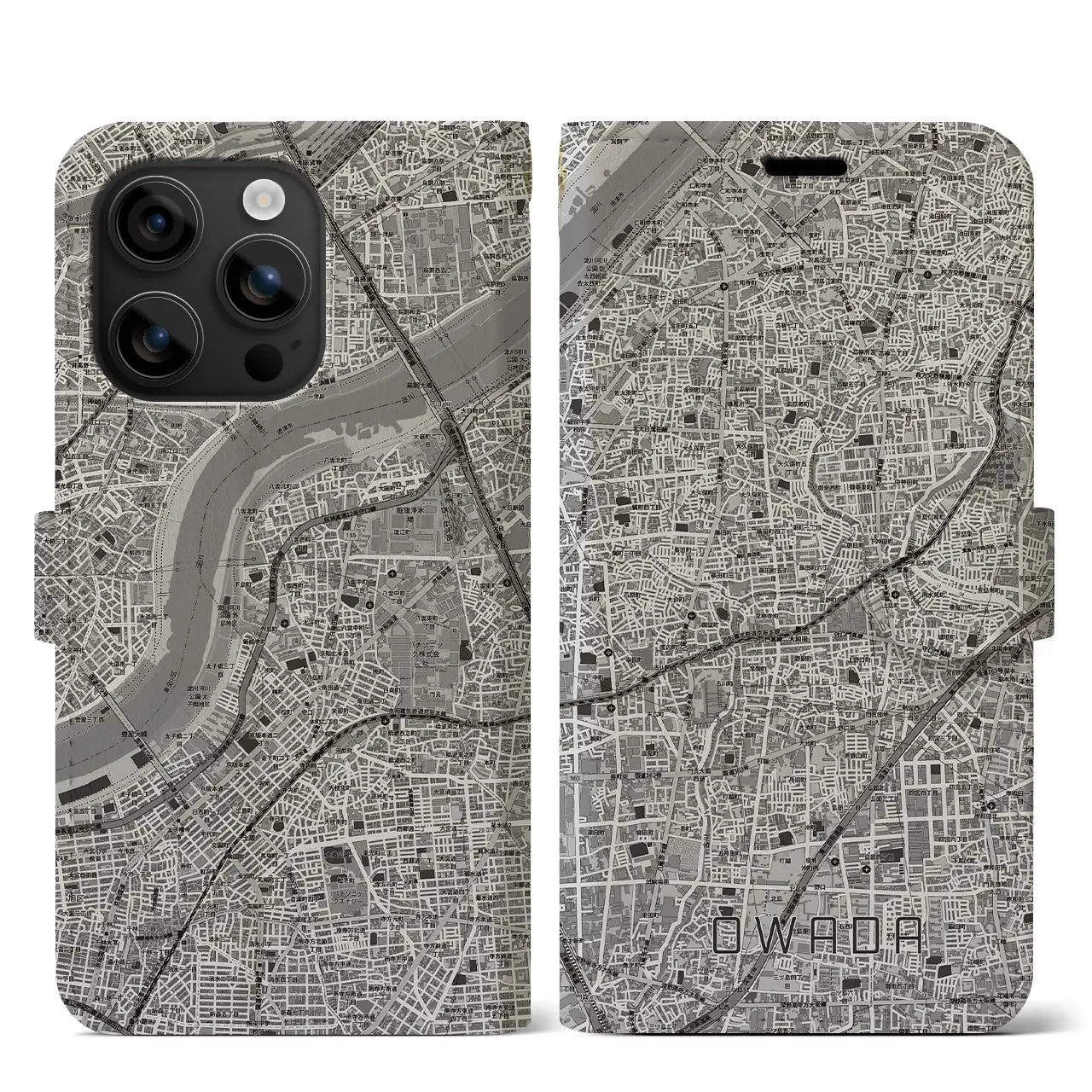 【大和田（大阪府）】地図柄iPhoneケース（手帳タイプ）