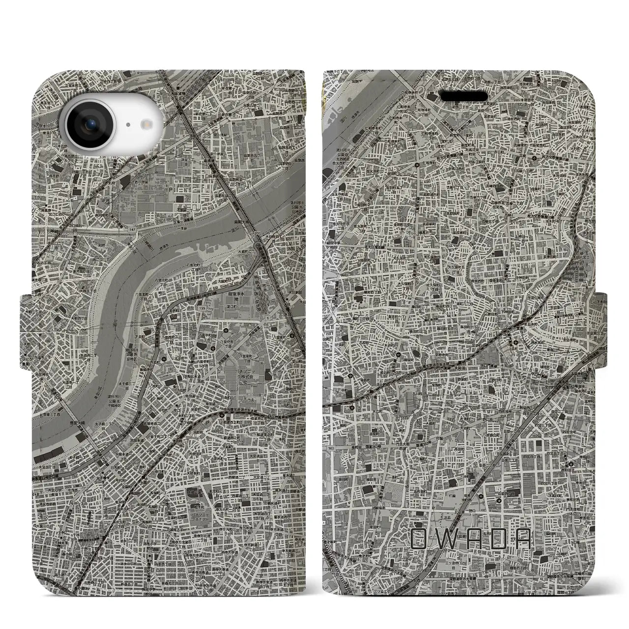 【大和田（大阪府）】地図柄iPhoneケース（手帳タイプ）