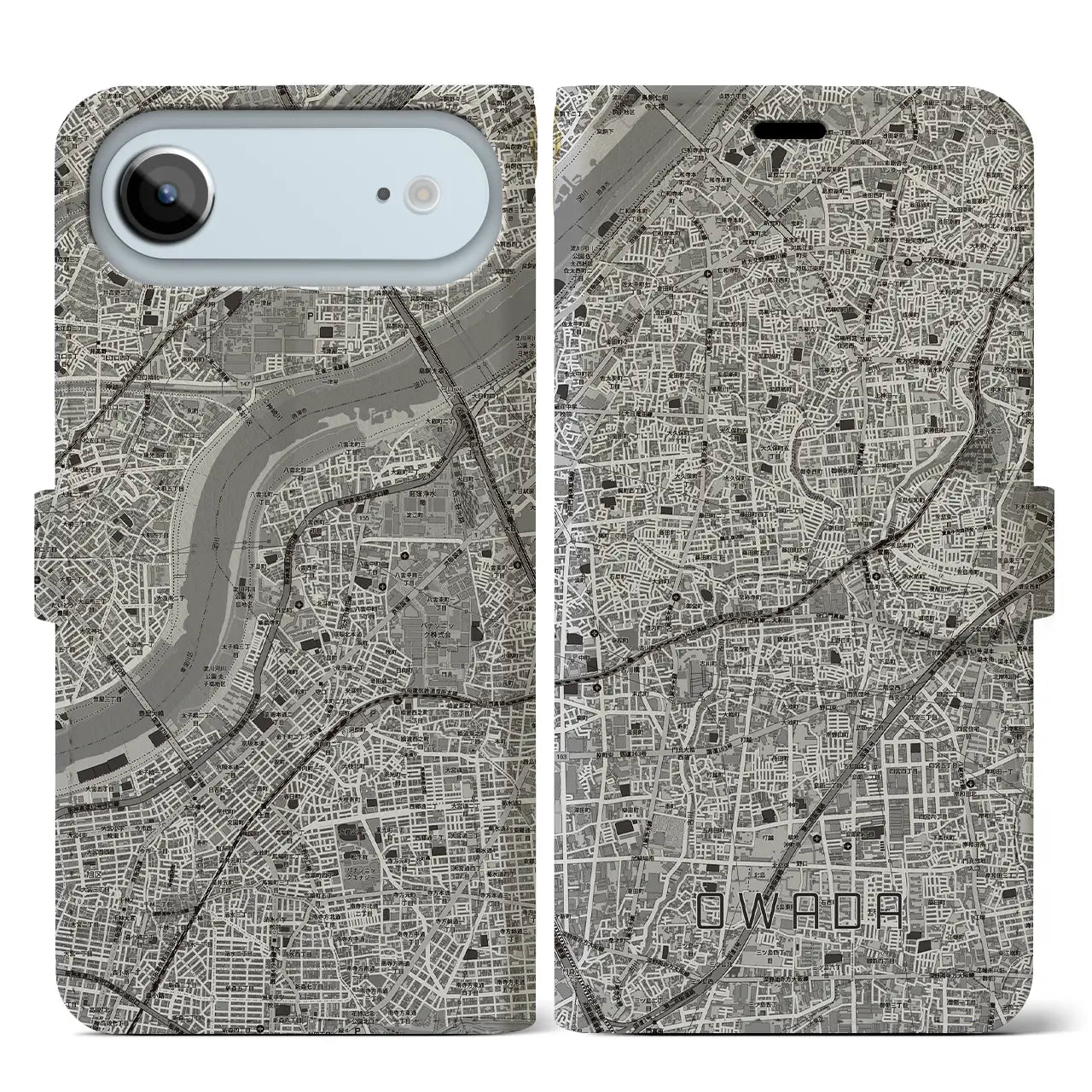 【大和田（大阪府）】地図柄iPhoneケース（手帳タイプ）