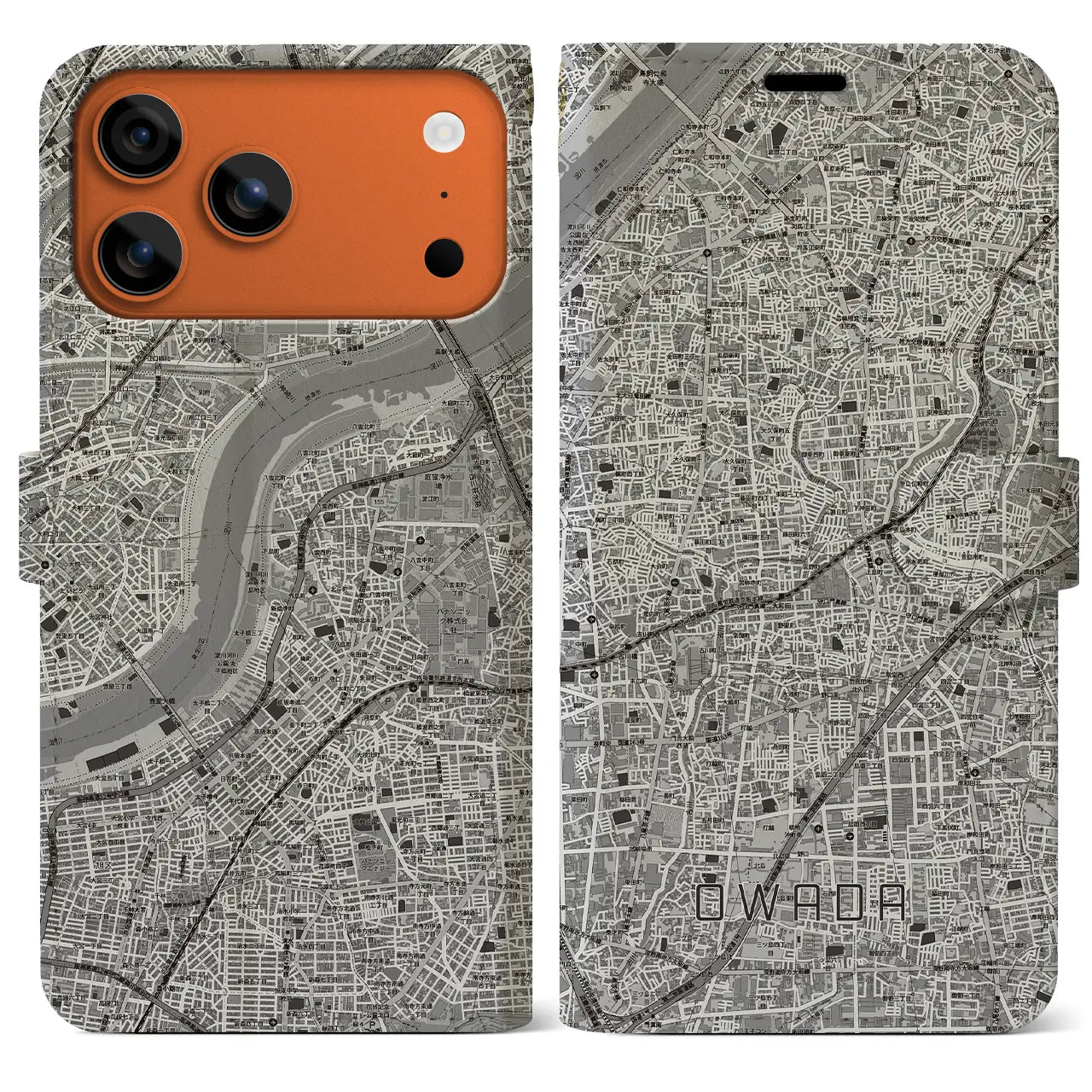 【大和田（大阪府）】地図柄iPhoneケース（手帳タイプ）