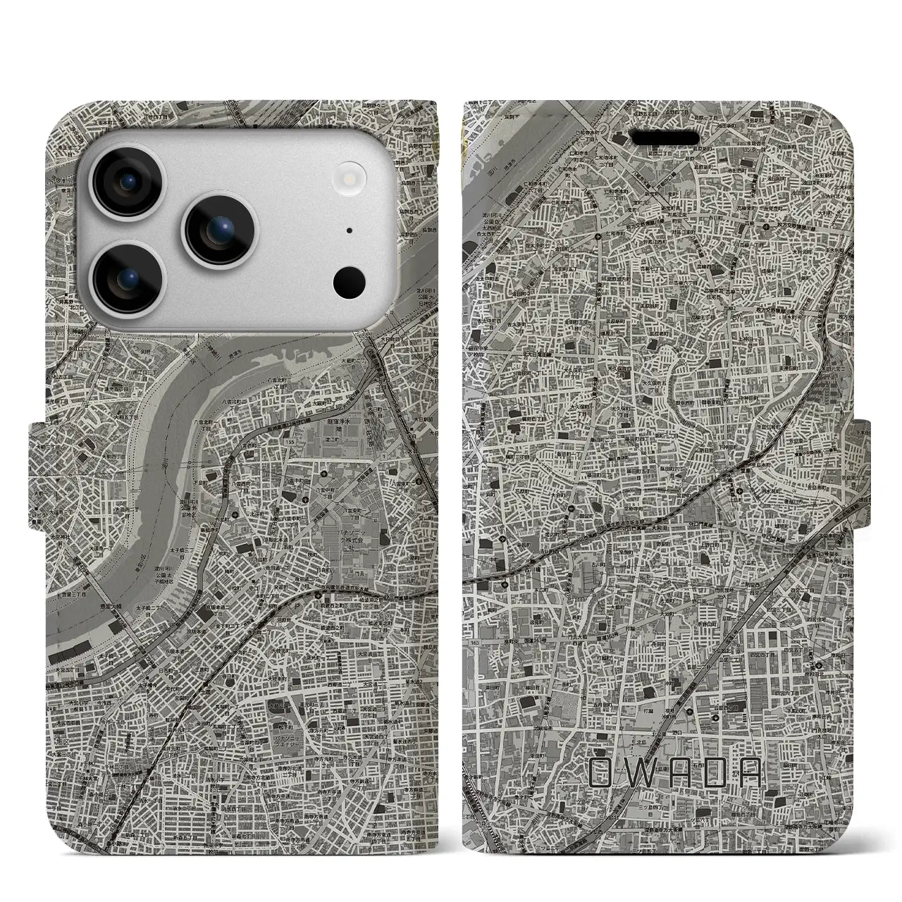 【大和田（大阪府）】地図柄iPhoneケース（手帳タイプ）