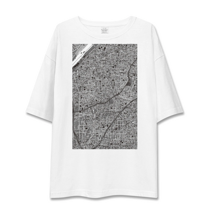 【大和田（大阪府）（大阪府）】地図柄ビッグシルエットTシャツ