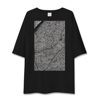 【大和田（大阪府）（大阪府）】地図柄ビッグシルエットTシャツ
